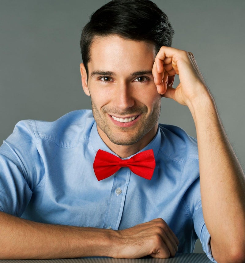 MD Style Bow Ties for Men Pre-Tied Adjustable - Classic Men's Bow Tie - Tuxedo Wedding Formal Bowtie Solid Color Bowties - Image 4